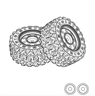MJX Hyper Go 14300F White Wheels with Tyres (2-Pack) – Spare Parts for 1/14 RC Car 14211