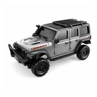 HB Toys Jeep Wrangler Rubicon R4308 1/43 Scale 4WD RTR Mini RC Crawler with APP Control – Grey