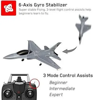 VOLANTEX RC JET F-16 FALCON 4 CH RC PLANE 2.4 GHZ RTF GRAY