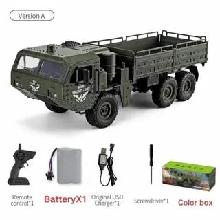 JJRC Q75 1:16 6WD RC Military Transport Truck — Triple Diffs, LED (RTR)