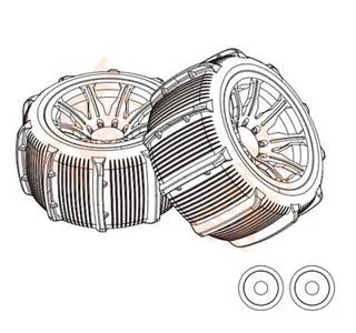 MJX Hyper Go 14300E2 Sand Paddle Tires (2-Pack) – Spare Parts for 1/14 RC Cars