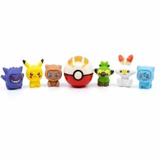 Pokémon Mini Figures & Poké Ball Gift Set | 7-Piece Collectible Character Toy Pack
